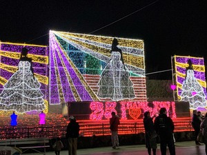 大任町　桜街道のイルミネーション